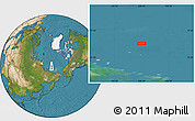 Satellite Location Map of the area around 78° 13' 29" N, 158° 10' 30" E