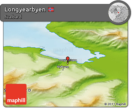 Physical 3D Map of Longyearbyen