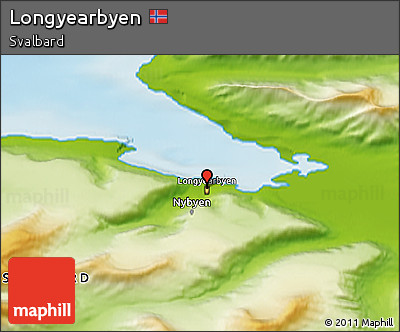 Physical 3D Map of Longyearbyen
