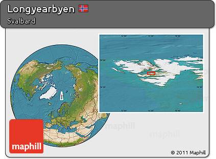 Satellite Location Map of Longyearbyen