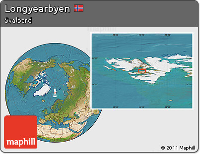 Satellite Location Map of Longyearbyen