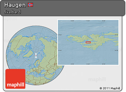 Savanna Style Location Map of Haugen, hill shading