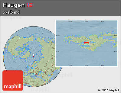 Savanna Style Location Map of Haugen, hill shading