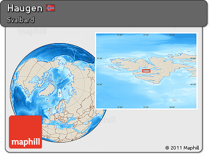 Shaded Relief Location Map of Haugen