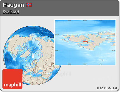 Shaded Relief Location Map of Haugen