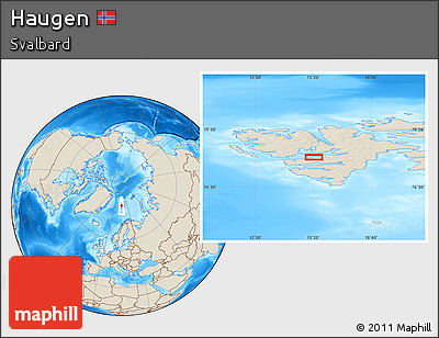 Shaded Relief Location Map of Haugen
