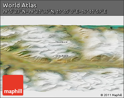 Satellite 3D Map of the Area around 78° 13' 29" N, 16° 13' 30" E