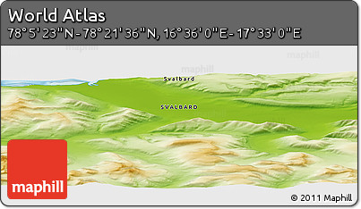 Physical Panoramic Map of the Area around 78° 13' 29" N, 17° 4' 30" E