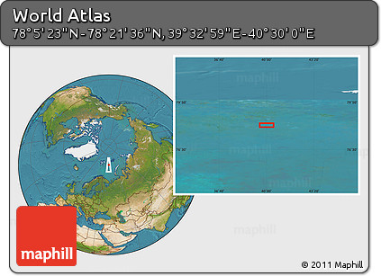 Satellite Location Map of the Area around 78° 13' 29" N, 40° 1' 29" E
