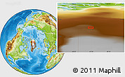 Physical Location Map of the area around 78° 13' 29" N, 41° 34' 30" W