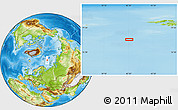 Physical Location Map of the area around 78° 13' 29" N, 42° 34' 30" E