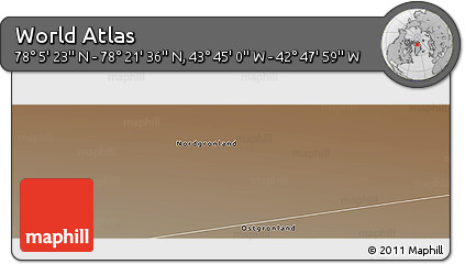 Physical Panoramic Map of the Area around 78° 13' 29" N, 43° 16' 29" W