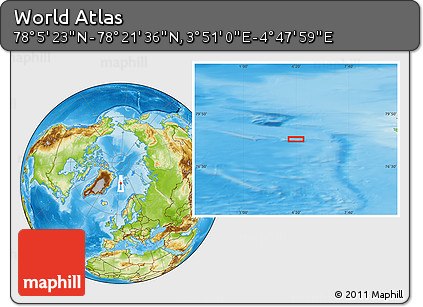 Physical Location Map of the Area around 78° 13' 29" N, 4° 19' 30" E