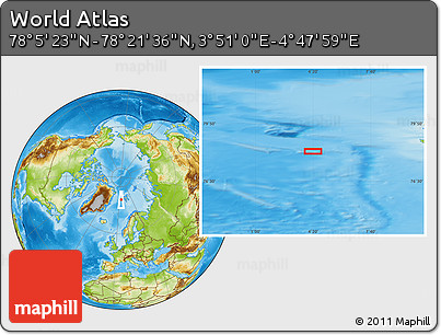 Physical Location Map of the Area around 78° 13' 29" N, 4° 19' 30" E