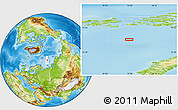 Physical Location Map of the area around 78° 13' 29" N, 52° 46' 29" E