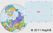 Political Location Map of the area around 78° 13' 29" N, 52° 46' 29" E