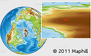 Physical Location Map of the area around 78° 13' 29" N, 55° 10' 29" W