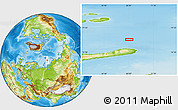 Physical Location Map of the area around 78° 13' 29" N, 68° 4' 29" E