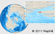 Shaded Relief Location Map of the area around 78° 13' 29" N, 72° 10' 30" W