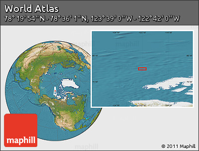 Satellite Location Map of the Area around 78° 27' 57" N, 123° 10' 30" W