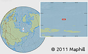 Savanna Style Location Map of the area around 78° 27' 57" N, 146° 16' 30" E, hill shading