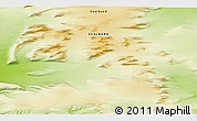 Physical 3D Map of the area around 78° 27' 57" N, 17° 55' 29" E