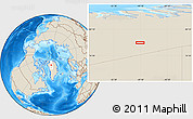 Shaded Relief Location Map of the area around 78° 27' 57" N, 49° 13' 30" W