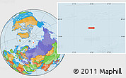 Political Location Map of the area around 78° 27' 57" N, 54° 28' 30" E