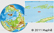 Physical Location Map of the area around 78° 27' 57" N, 55° 19' 30" E