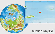 Physical Location Map of the area around 78° 27' 57" N, 71° 28' 29" E