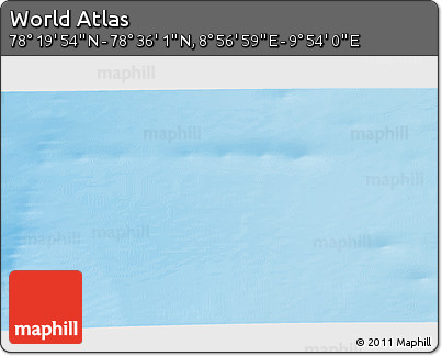 Physical 3D Map of the Area around 78° 27' 57" N, 9° 25' 30" E