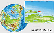 Physical Location Map of the area around 78° 42' 20" N, 106° 19' 29" E