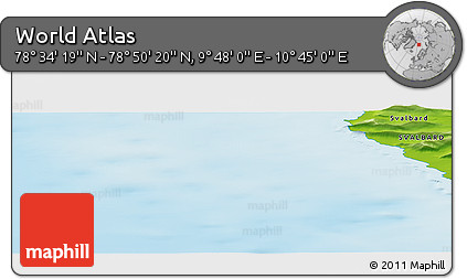 Physical Panoramic Map of the Area around 78° 42' 20" N, 10° 16' 30" E
