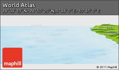 Physical Panoramic Map of the Area around 78° 42' 20" N, 10° 16' 30" E