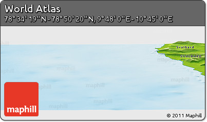 Physical Panoramic Map of the Area around 78° 42' 20" N, 10° 16' 30" E