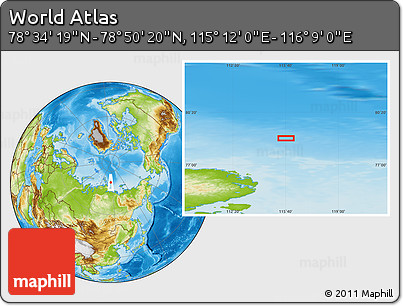 Physical Location Map of the Area around 78° 42' 20" N, 115° 40' 30" E