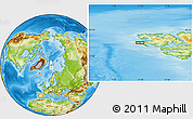 Physical Location Map of the area around 78° 42' 20" N, 11° 7' 30" E