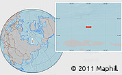Gray Location Map of the area around 78° 42' 20" N, 142° 1' 30" E, hill shading