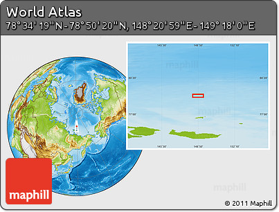Physical Location Map of the Area around 78° 42' 20" N, 148° 49' 29" E