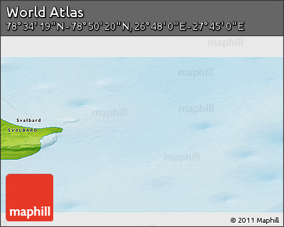 Physical 3D Map of the Area around 78° 42' 20" N, 27° 16' 29" E