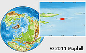 Physical Location Map of the area around 78° 42' 20" N, 28° 7' 30" E