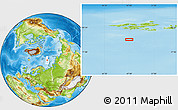 Physical Location Map of the area around 78° 42' 20" N, 47° 40' 29" E