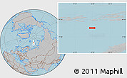 Gray Location Map of the area around 78° 42' 20" N, 52° 46' 29" E, hill shading