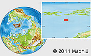 Physical Location Map of the area around 78° 42' 20" N, 52° 46' 29" E