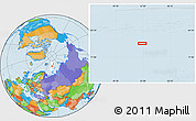 Political Location Map of the area around 78° 42' 20" N, 52° 46' 29" E