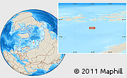 Shaded Relief Location Map of the area around 78° 42' 20" N, 52° 46' 29" E