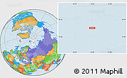 Political Location Map of the area around 78° 42' 20" N, 53° 37' 30" E