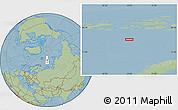 Savanna Style Location Map of the area around 78° 42' 20" N, 53° 37' 30" E, hill shading