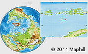 Physical Location Map of the area around 78° 42' 20" N, 54° 28' 30" E