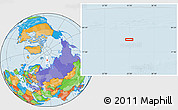 Political Location Map of the area around 78° 42' 20" N, 55° 19' 30" E